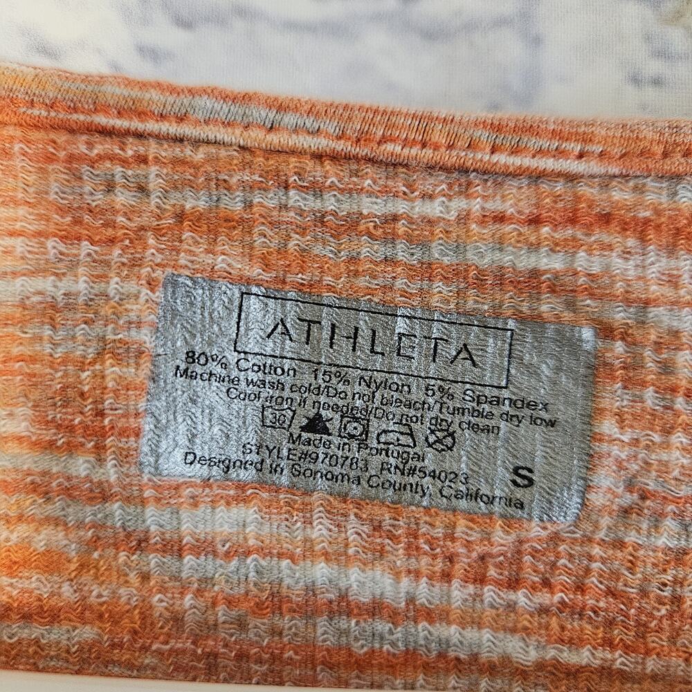 Athleta Fastest Track Tank Top Orange Sleeveless Ruched Small Active Tank - Picture 4 of 4